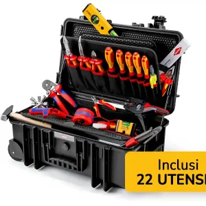 A Buon Prezzo Valigetta portautensili Knipex Robust26 Elettro con 22 utensili isolati per elettricisti