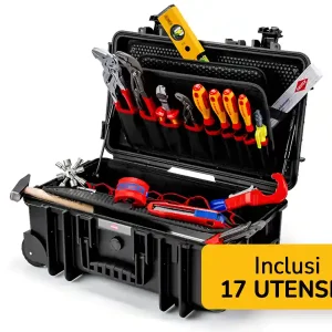 Promozione Valigetta portautensili Knipex Robust26 Sanitari con 17 utensili per idraulici