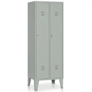 Armadio spogliatoio a 2 vani Tecnotelai 610x500x1800mm con ripiano fisso Prezzo Scontato