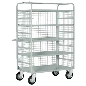 Carrello di servizio Tecnotelai 1320x670x1770mm a 4 ripiani estraibili con rete, portata 450Kg Direttamente Dal Produttore