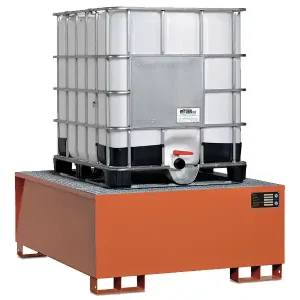 Novità Vasca di raccolta in metallo Tecnotelai 1340x1650x520mm per contenimento liquidi, 1000lt