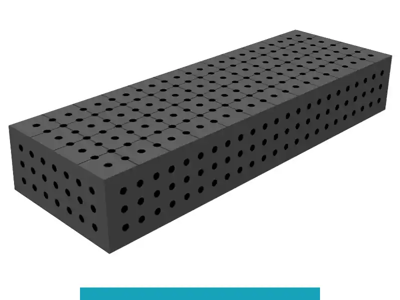 Soddisfatti O Rimborsati Blocco di collegamento 1200x400x200mm SteelEco GPPH, spessore 8mm, fori 16mm griglia 50x50mm