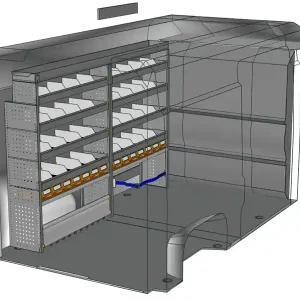 Allestimento Fiat Ducato Scaffalatura, pianale, divisori e contenitori Fami Store Van Spedizione Espresso