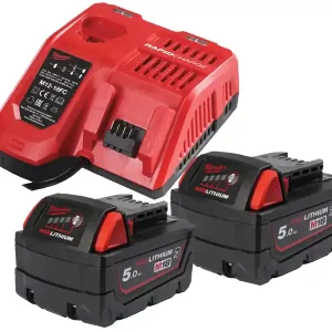 Energy Kit Milwaukee 2 batterie M18 5.0Ah resistenti agli agenti chimici e caricabatterie rapido Prezzo Di Fabbrica