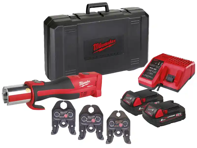 Pressatrice idraulica compatta Milwaukee M18 BLHPT in kit con ganasce M 15-28 Non Perdere