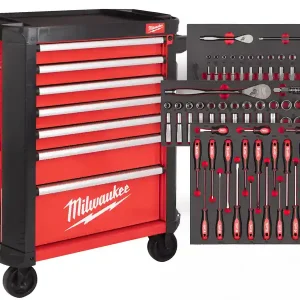 Carrello portautensili Milwaukee SRC30 a 7 cassetti con 179 utensili per l‘industria Popolare
