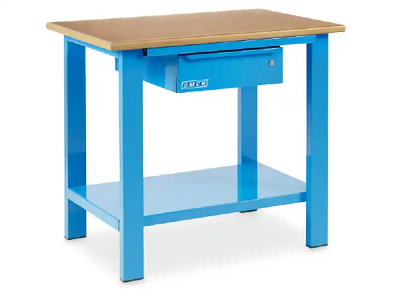 Banco da lavoro OMCN 1000/PL 1000x700x880mm con piano in legno ed un cassetto Offerta Limitata