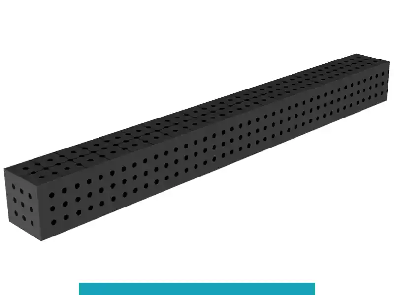 Blocco di collegamento 2000x200x200mm SteelEco GPPH, spessore 8mm, fori 16mm griglia 50x50mm Soddisfatti O Rimborsati