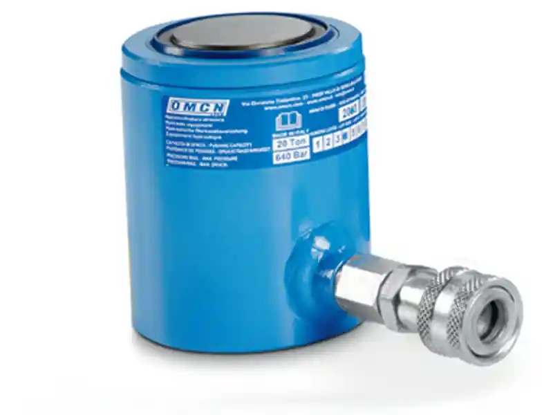 Reso Gratuito Cilindro idraulico universale semplice effetto OMCN 361/CM ritorno a molla h.185mm, 20 Ton
