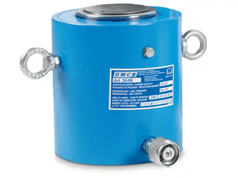 Nuova Collezione Cilindro idraulico alta potenza semplice effetto OMCN 364/AM ritorno a molla h.345mm, 85 Ton