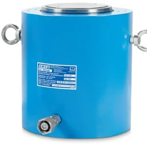 Professionale Cilindro idraulico alta potenza semplice effetto OMCN 368/BM ritorno a molla h.555mm, 190 Ton