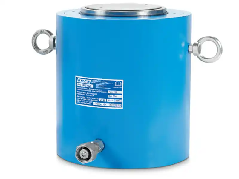 Cilindro idraulico alta potenza semplice effetto OMCN 368/CM ritorno a molla h.305mm, 245 Ton Compra Online