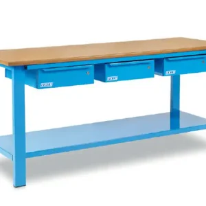 Promozione Esclusiva Banco da lavoro OMCN 1004/PL 2000x700x880mm con piano in legno e 3 cassetti