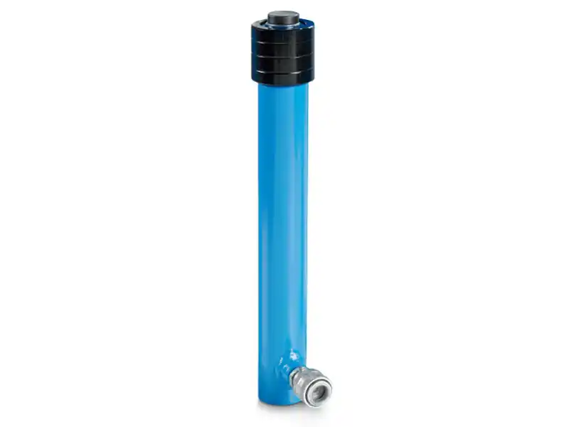 Cilindro idraulico corsa lunga semplice effetto OMCN 359/FM ritorno a molla h.420mm, 5 Ton Subito Disponibile