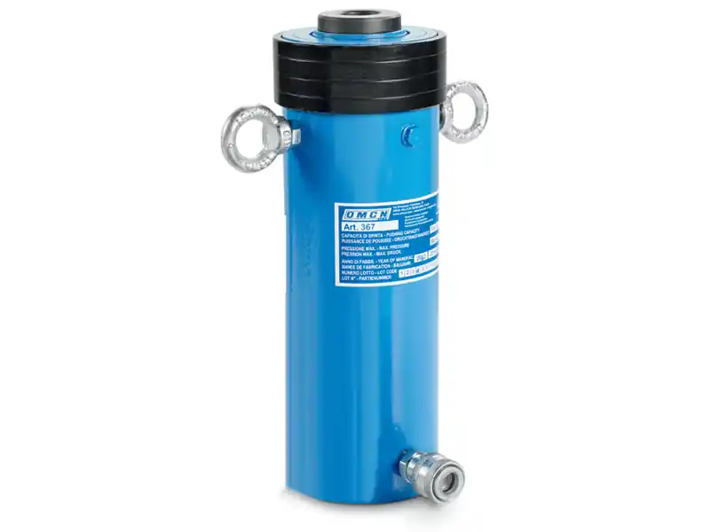 Subito Disponibile Cilindro idraulico semplice effetto pistone forato OMCN 367/A ritorno a molla h.193mm, 24 Ton