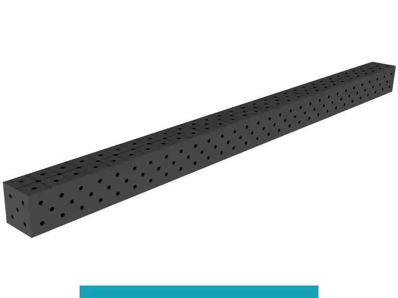 Occasione Blocco di collegamento 3000x200x200mm SteelEco GPPH, spessore 8mm, fori 16mm griglia diagonale
