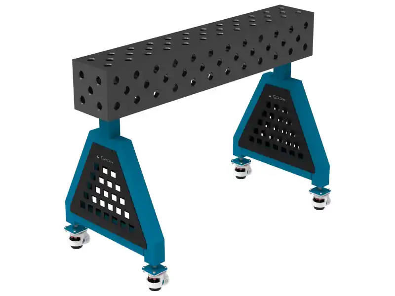 Supporto saldatura con ruote SteelExpert Trestle GPPH spessore 25mm, fori 28mm in griglia diagonale Offerta Speciale