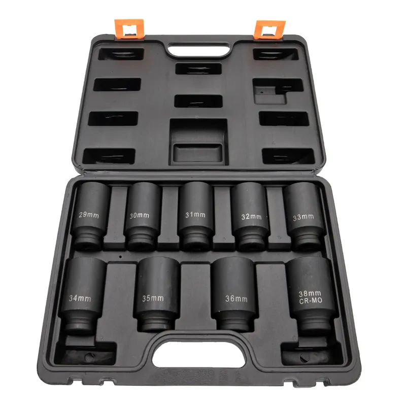 Set di bussole a impatto da 29 a 38 mm 1/2" esagonale CrMo 9 pezzi Economico