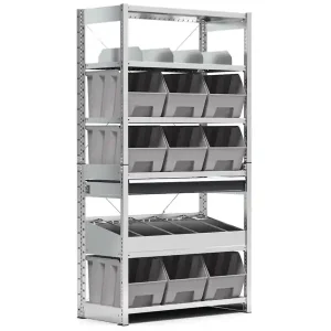 Vendita Finale Scaffale Fami ST1022 1057x521x2011mm con 6 piani, cassetto e 9 contenitori 4A5