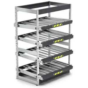 Affare Scaffale dinamico a rulli Fami Kanban FIFO ST1401 1400x1009x2009mm a 4 telai inclinati