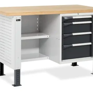 Ultime Pezzi Banco da lavoro regolabile Fami Master BR 150cm piano in legno 4 cassetti e pannelli laterali