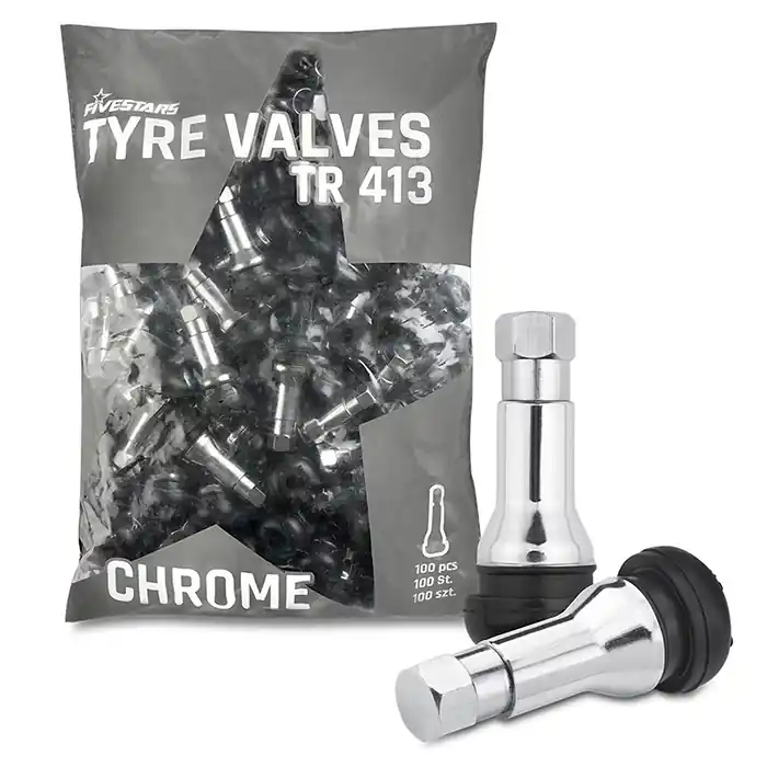 Valvole per pneumatici TR413 46mm - 100 pezzi Nuova Collezione