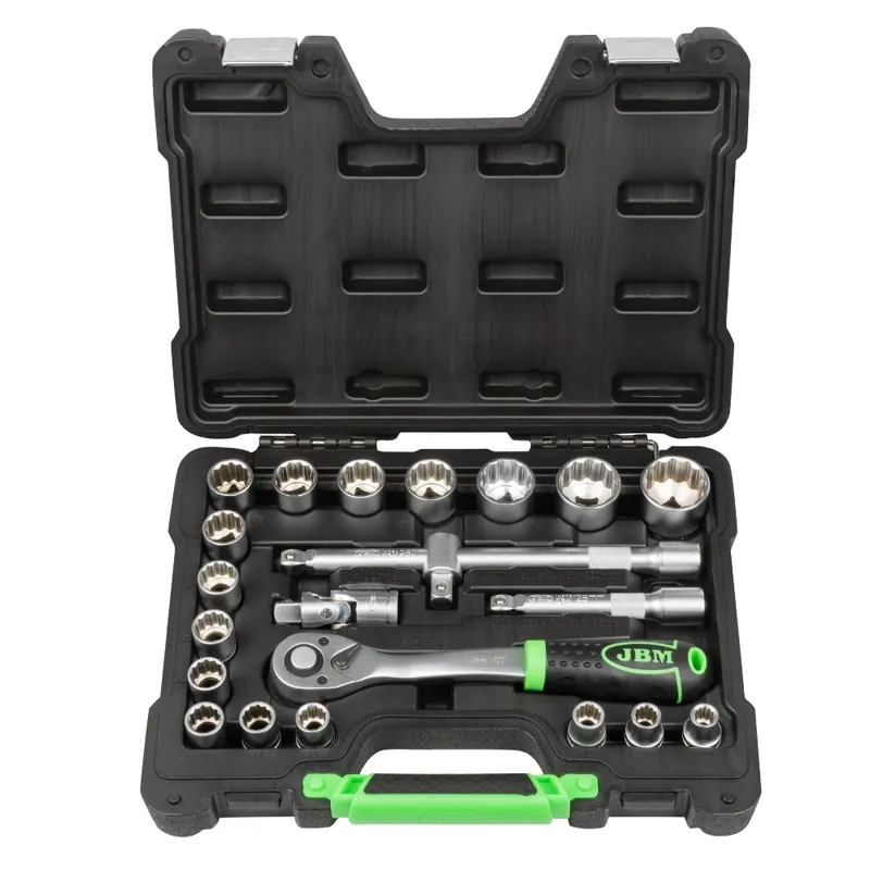 Professionale Serie di chiavi a bussola a 12 punte 1/2" 21 pezzi JBM