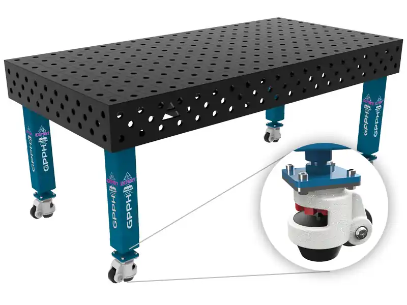 Prezzo Ridotto Banco per saldatura con ruote SteelExpert GPPH 2x1mt spessore 25mm, fori 28mm
