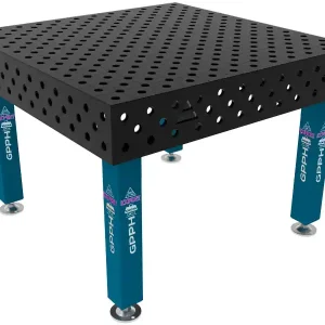 Banco per saldatura SteelExpert GPPH 1,2x1,2mt spessore 25mm, fori 28mm in griglia diagonale Esclusivo