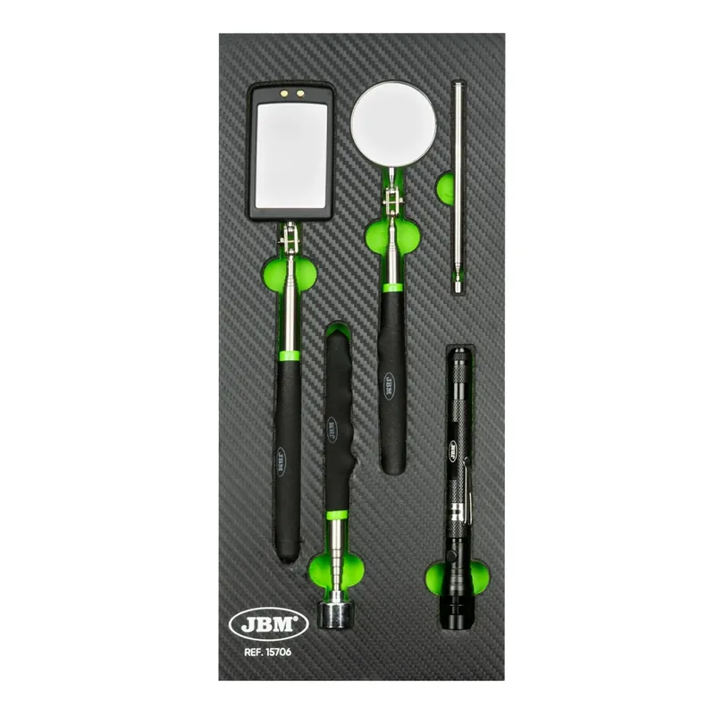 Reso Gratuito Modulo per carrelli portautensili 18x39 - Specchietti di ispezione, pick-up magnetici e luce LED - 5 pezzi JBM