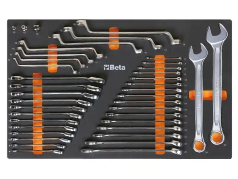 Assortimento 40 chiavi combinate, poligonali e cricchetto Beta M25 in termoformato morbido EVA Prezzo Scontato
