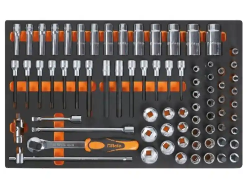 Assortimento 75 bussole esagonali da 1/2" Beta M120 in termoformato morbido EVA Di Tendenza