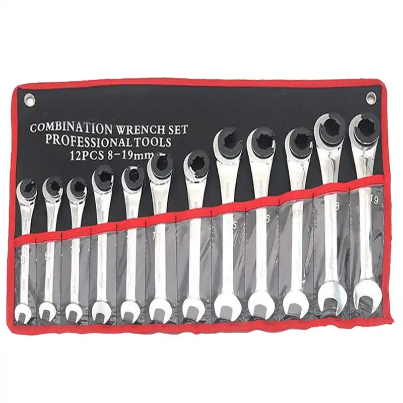Set di chiavi combinate con cricchetto aperto – da 8 a 19 mm – 12 pezzi Ultima Occasione