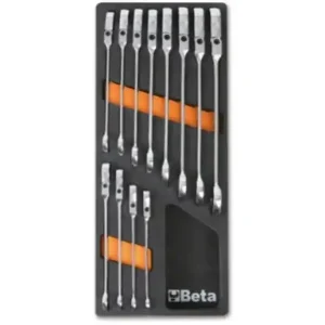 Assortimento 12 chiavi combinate a cricchetto snodate Beta M46 in termoformato morbido EVA Nuova Collezione