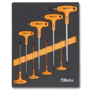 Assortimento 8 chiavi maschio esagonale con impugnatura Beta M50 in termoformato morbido EVA Popolare
