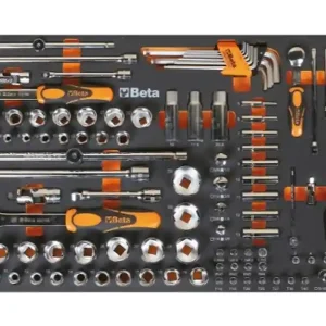 Assortimento 116 bussole esagonali da 1/4", 3/8" e 1/2" Beta M105 in termoformato morbido EVA Ultimissimo Modello