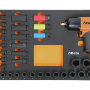 Assortimento 33 bussole fosfatate e avvitatore pneumatico Beta M118 in termoformato morbido EVA Scelto Dai Clienti