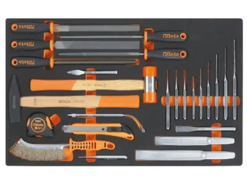 Assortimento 25 utensili a percussione, lime, taglio Beta M230 in termoformato morbido EVA Reso Gratuito