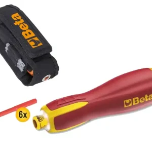 Spedito Oggi Giravite elettrico per elettricisti Beta Evox-E 1211E/GE con 6 inserti isolati misti 1/4"