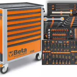 Bestseller Cassettiera mobile Beta Worker BW 2400S 8/E-L con 8 cassetti e 398 utensili inclusi + Cuffie