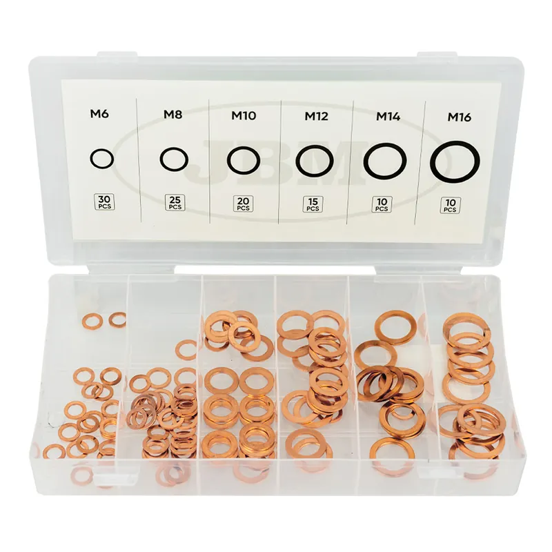 Subito Disponibile Assortimento di rondelle in rame da M6 a M14 - 110 pezzi JBM