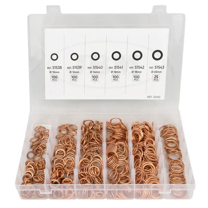 Ultime Pezzi Assortimento di rondelle in rame da 10 a 20 mm - 525 pezzi JBM
