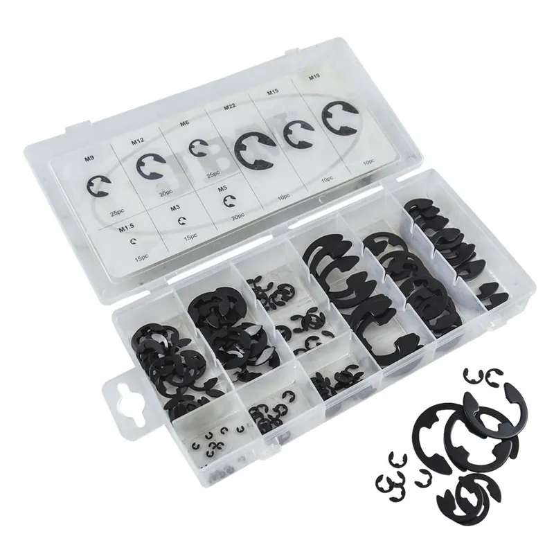 Ultima Occasione Assortimento di anelli di sicurezza E-Clip da 1.5 a 22 mm - 150 pezzi JBM
