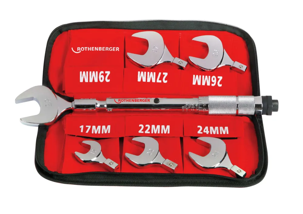 Ultime Pezzi Set chiave dinamometrica a forcella Rothenberger coppia 17-29mm
