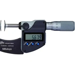 Mitutoyo micrometro digitale con contratti a disco 0-25mm, risoluzione 0,001mm, uscita dati Prezzo Di Fabbrica