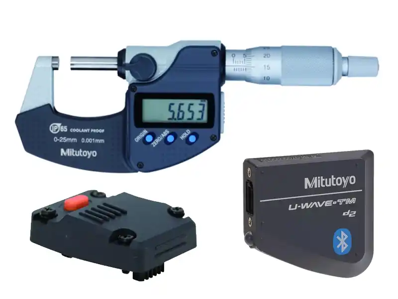Mitutoyo micrometro digitale per esterni Digimatic IP65 0-25mm con trasmettitore U-Wave Professionale