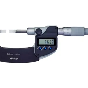 Ultima Occasione Mitutoyo micrometro digitale con incudini a lama 0-25mm, risoluzione 0,001mm, uscita dati