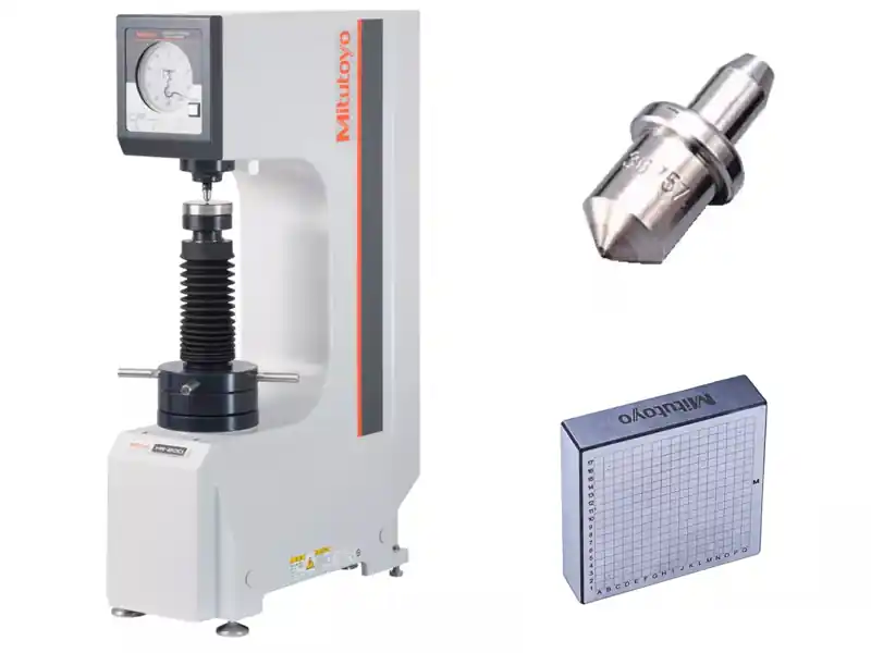 Durometro da banco analogico Mitutoyo HR-210MR per prove Rockwell in Set Affare