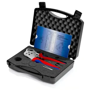 Knipex pinza a 4 punzoni per contatti torniti, regolazione digitale 0,14-6 mm² in valigetta plastica Spedito Oggi