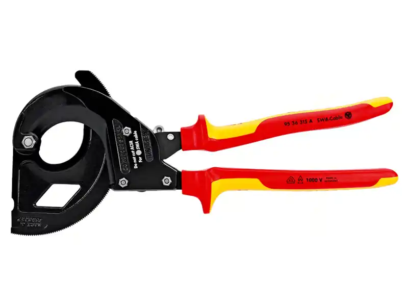 Prezzo Scontato Knipex cesoia cremagliera con impugnatura isolata per taglio cavi a nastro d’acciaio, 315mm